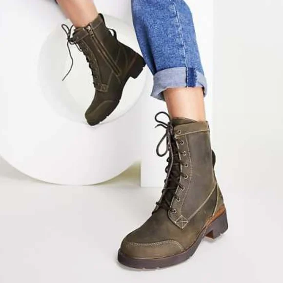 Timberland Leather gracey mid lace up waterproof boots in canteen Size 9 - Picture 11 of 11